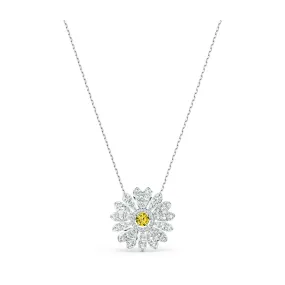 Swarovski Crystal Eternal Flower Pendant, Yellow, Rhodium Plated -5512660