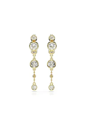 Swarovski Imber Round Cut Drop Earrings Gold Plated