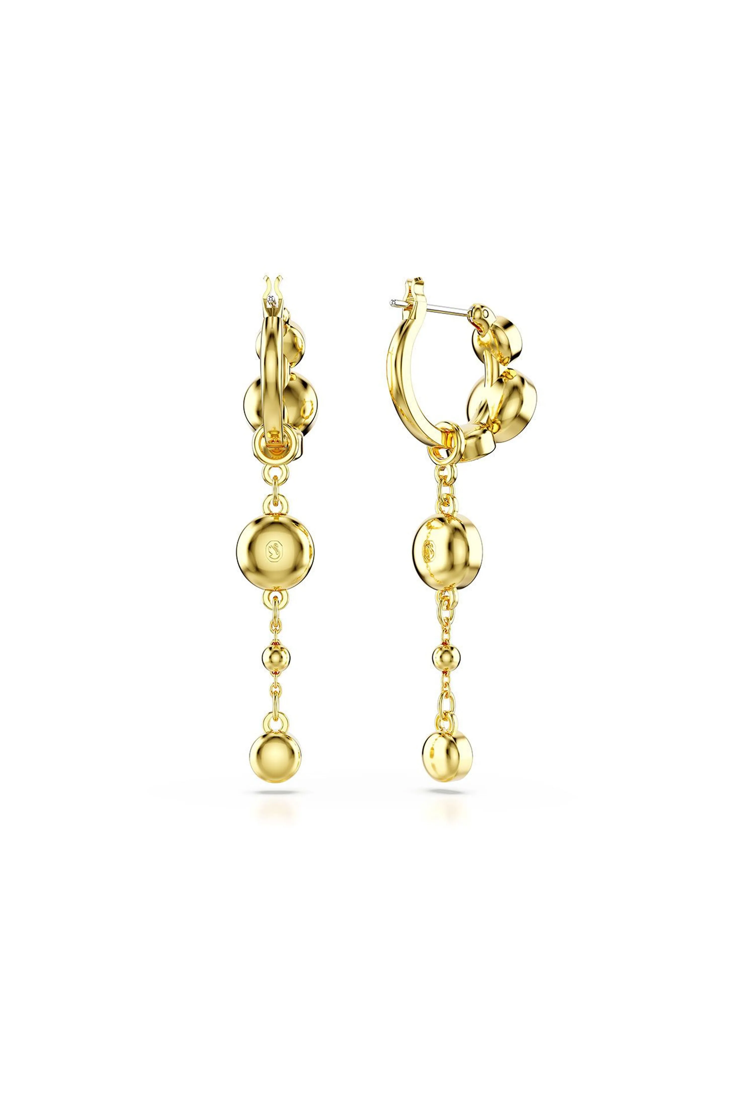 Swarovski Imber Round Cut Drop Earrings Gold Plated