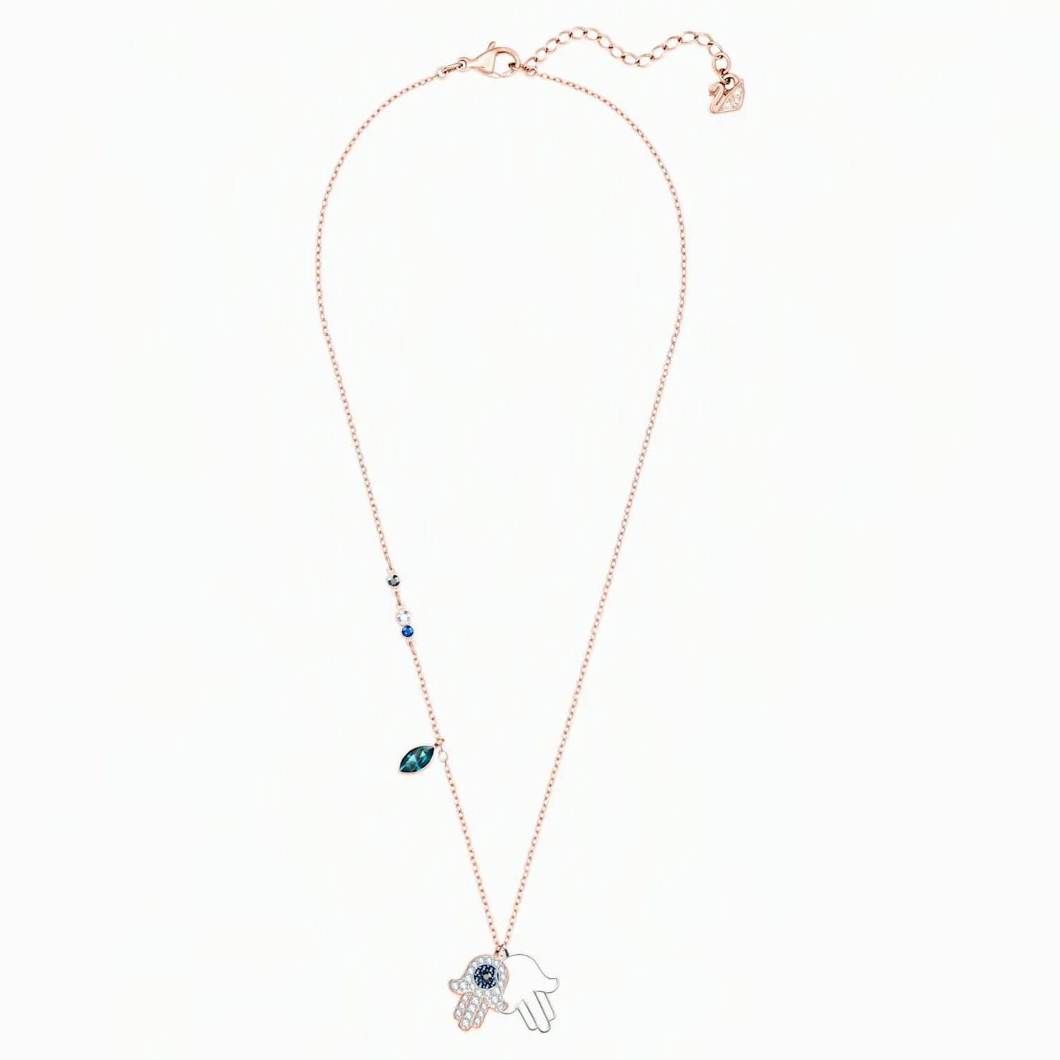 Swarovski Necklace DUO HAMSA HAND Pendant, Multi-Colored - 5396882