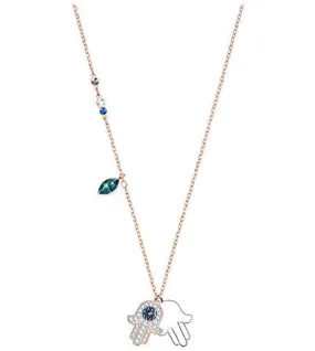 Swarovski Necklace DUO HAMSA HAND Pendant, Multi-Colored - 5396882