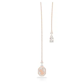 Swarovski Signum Y Necklace, Swan, White, Rose Gold-Tone Plated -5628565