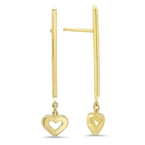 The Heart Of Gold Dangle Earrings