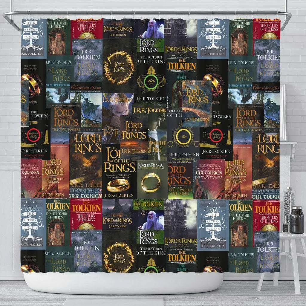 The Lord Of The Rings Book Covers Shower Curtain