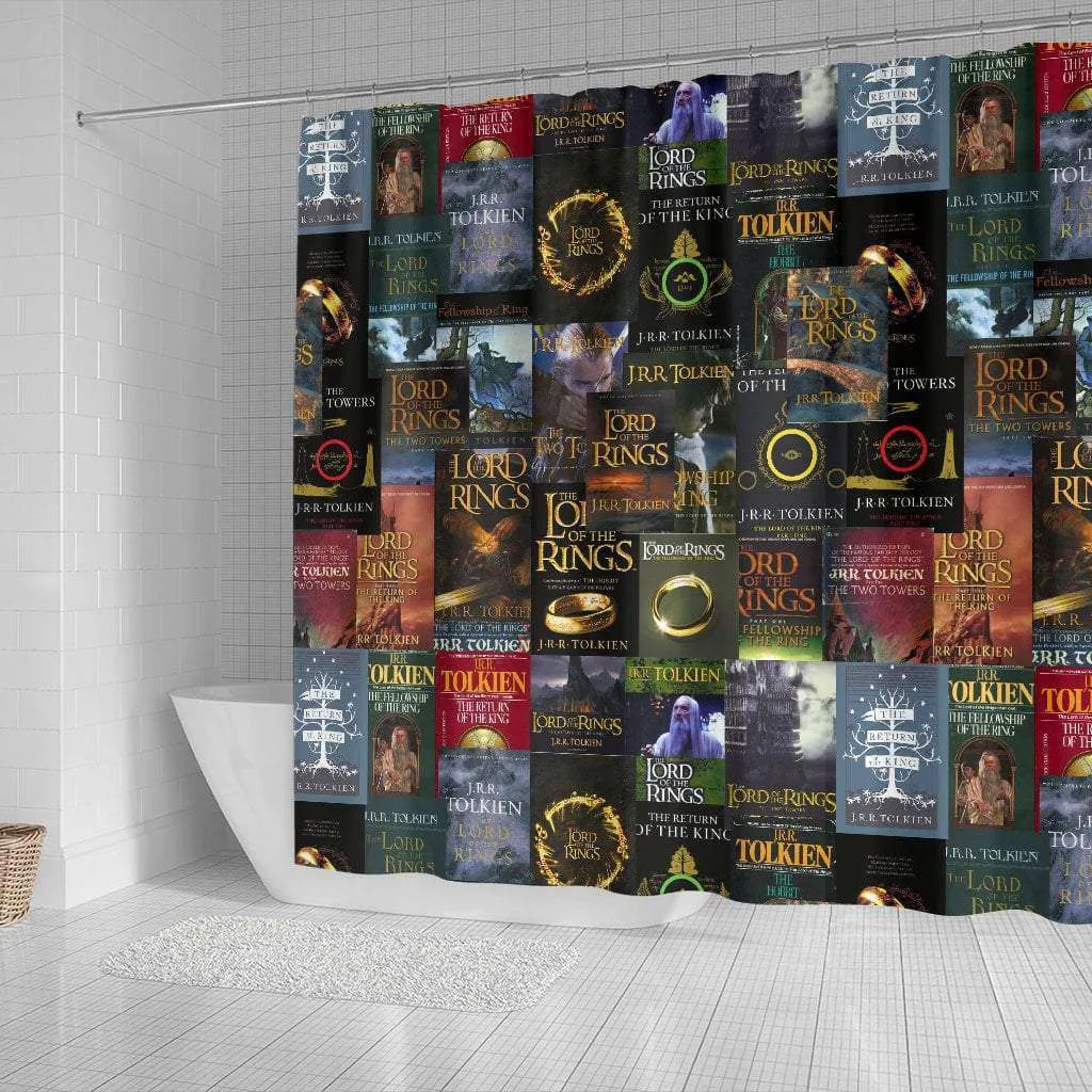 The Lord Of The Rings Book Covers Shower Curtain