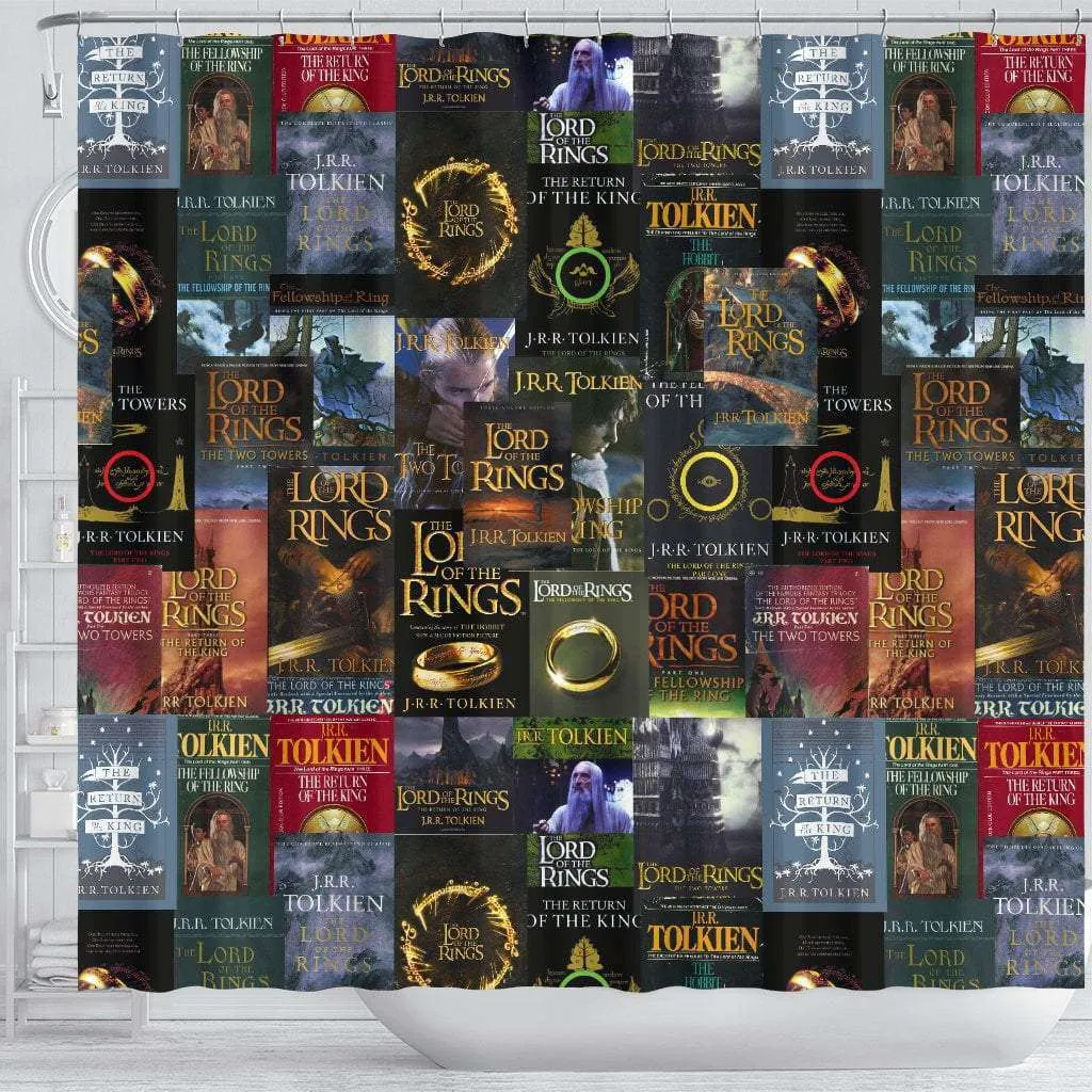 The Lord Of The Rings Book Covers Shower Curtain