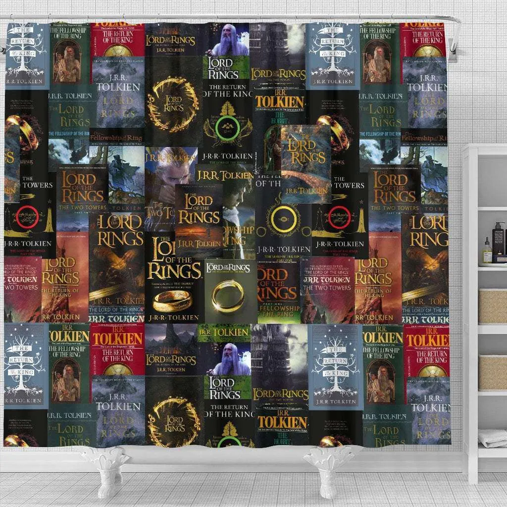 The Lord Of The Rings Book Covers Shower Curtain