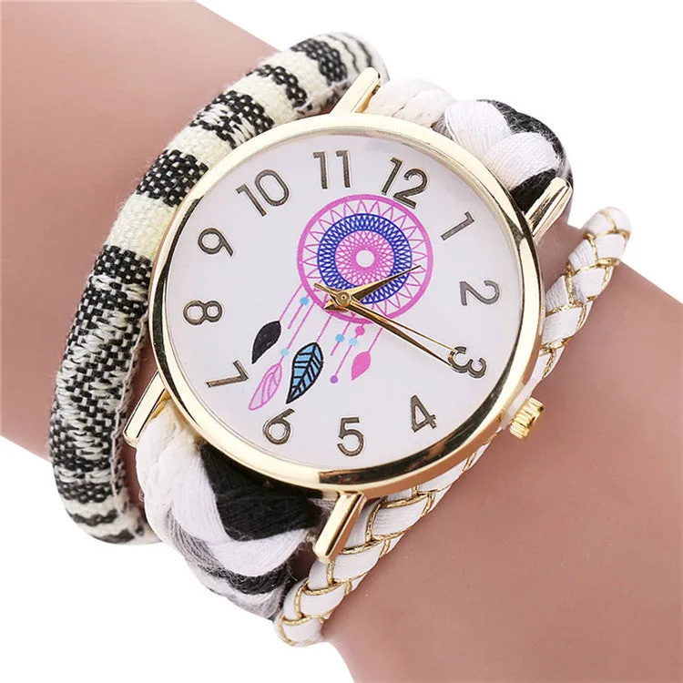 The Sleek Stylish And Chic Knit Bracelet Watch Girl Watch Decorative Ladies Wrist Watch montre women sport watches Feida