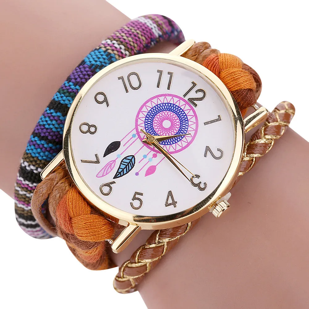 The Sleek Stylish And Chic Knit Bracelet Watch Girl Watch Decorative Ladies Wrist Watch montre women sport watches Feida