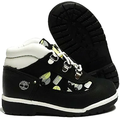 Timberland Boys Girls Ringtone Boots Black White Kids Leather