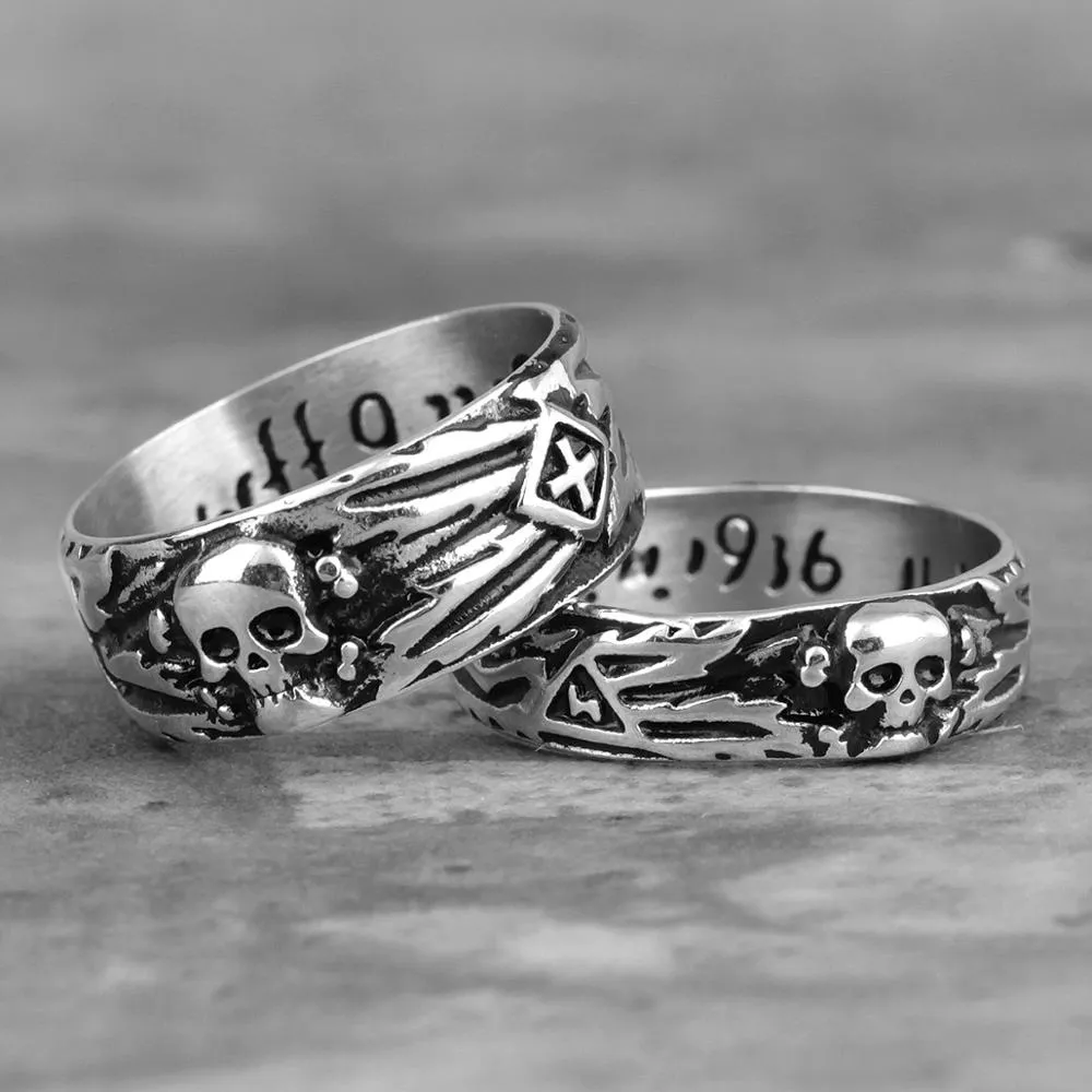 Titanium Steel Punk Rock Skull Rings