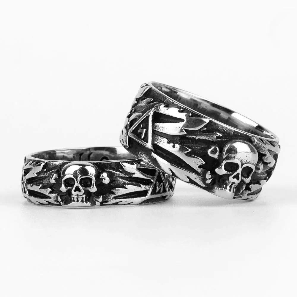 Titanium Steel Punk Rock Skull Rings