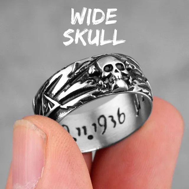 Titanium Steel Punk Rock Skull Rings