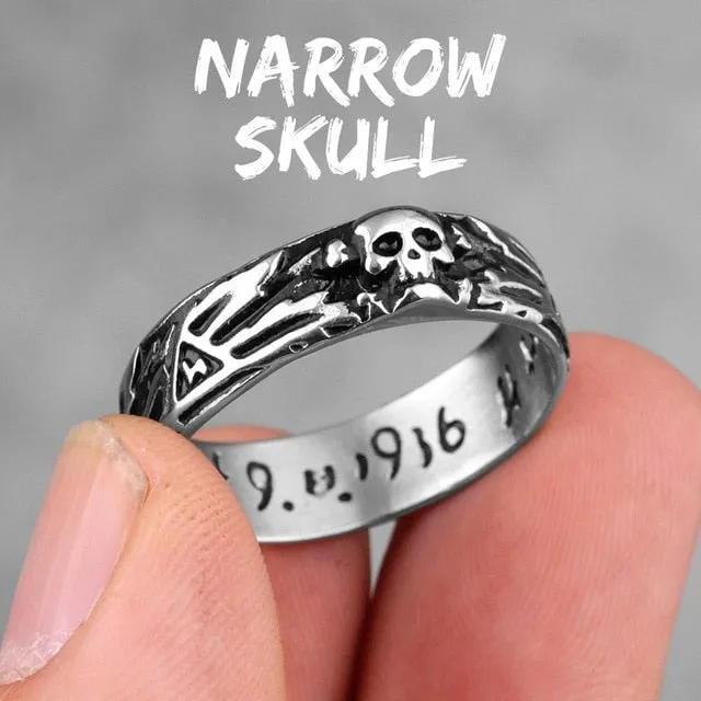 Titanium Steel Punk Rock Skull Rings