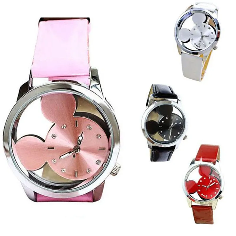 trendy Wrist Watches Women Luxury Thin Mickey Mouse Pattern Cute Watch Relogio Feminino Gift