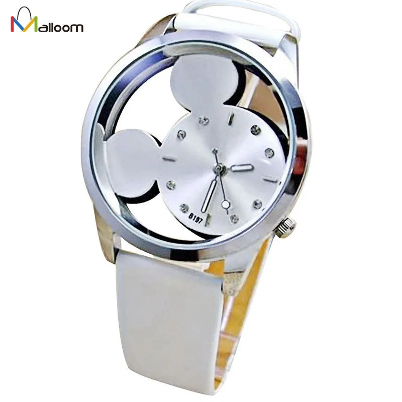 trendy Wrist Watches Women Luxury Thin Mickey Mouse Pattern Cute Watch Relogio Feminino Gift