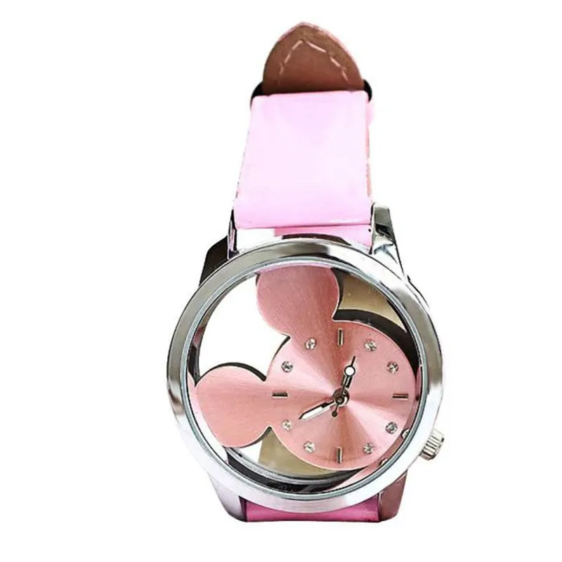 trendy Wrist Watches Women Luxury Thin Mickey Mouse Pattern Cute Watch Relogio Feminino Gift