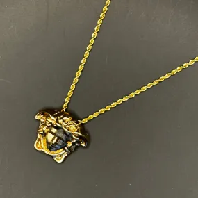 Versace Medusa Pendant on Gold-Filled Rope Chain Necklace