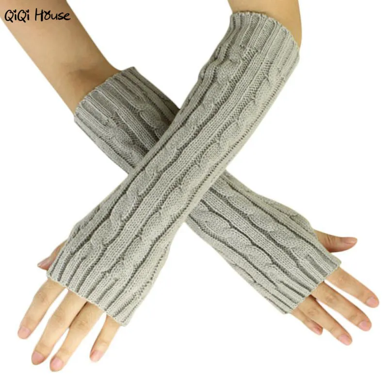 Warm Winter Gloves Women Knitted Warm Arm Fingerless Gloves Luvas De Inverno#A11 SM6