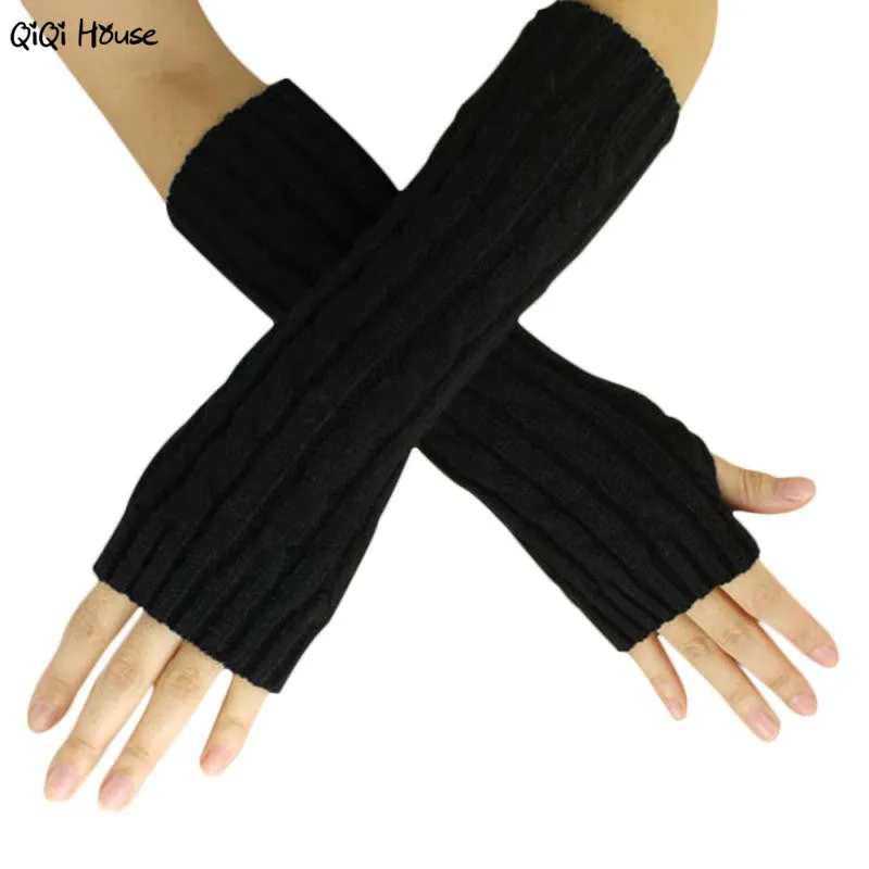 Warm Winter Gloves Women Knitted Warm Arm Fingerless Gloves Luvas De Inverno#A11 SM6