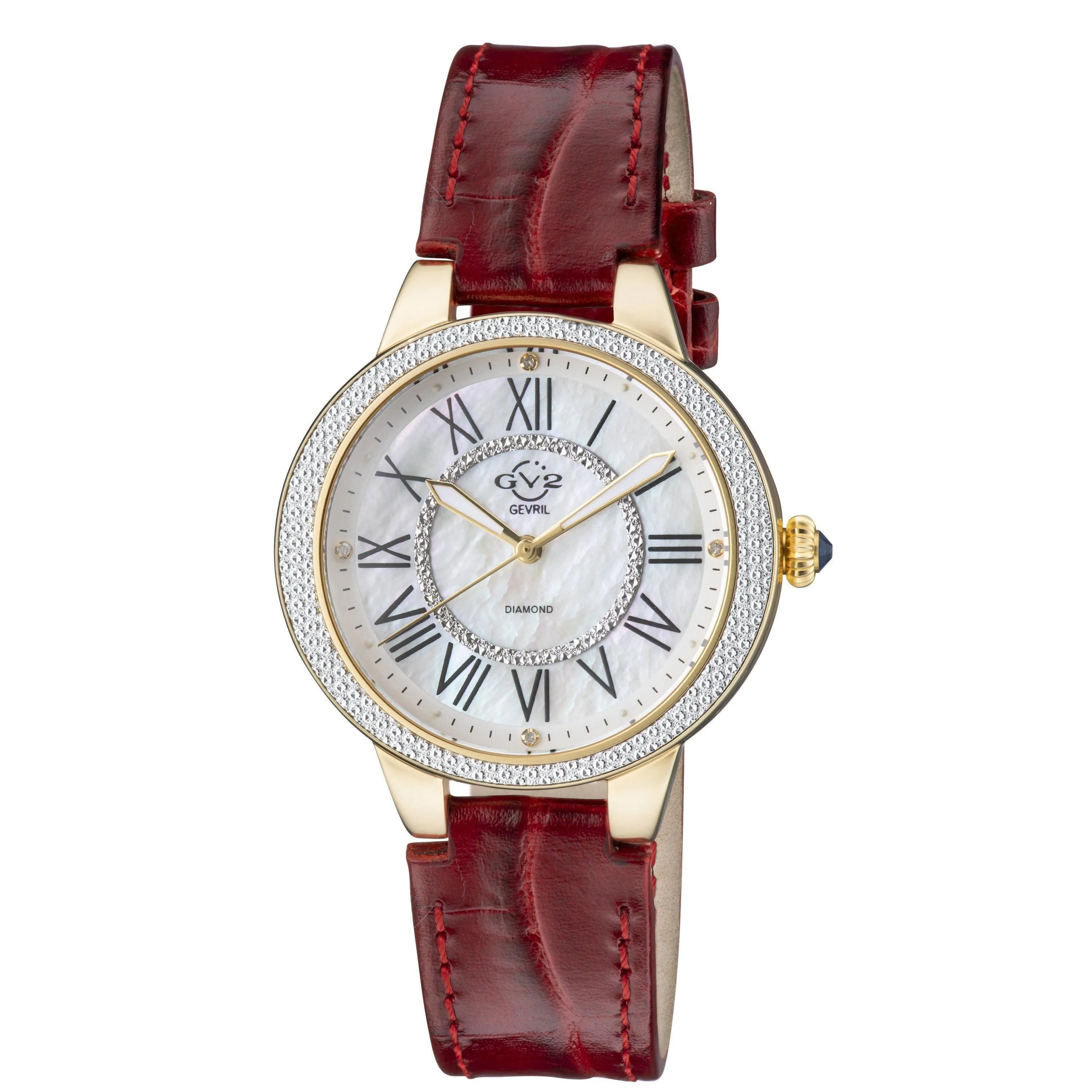 Watches | Astor II  MOP Dial IPYG Red strap h Swiss Quartz  Watch | GV2