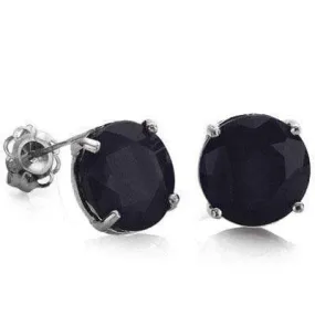 WHOPPING 1 1/3 CARAT GENUINE BLACK SAPPHIRE 10KT SOLID GOLD EARRINGS