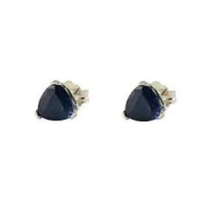 WHOPPING 1 1/5 CARAT GENUINE BLACK SAPPHIRE 10KT SOLID GOLD EARRINGS