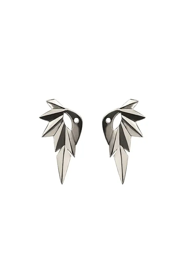 Wing Reverse Earring, Silver