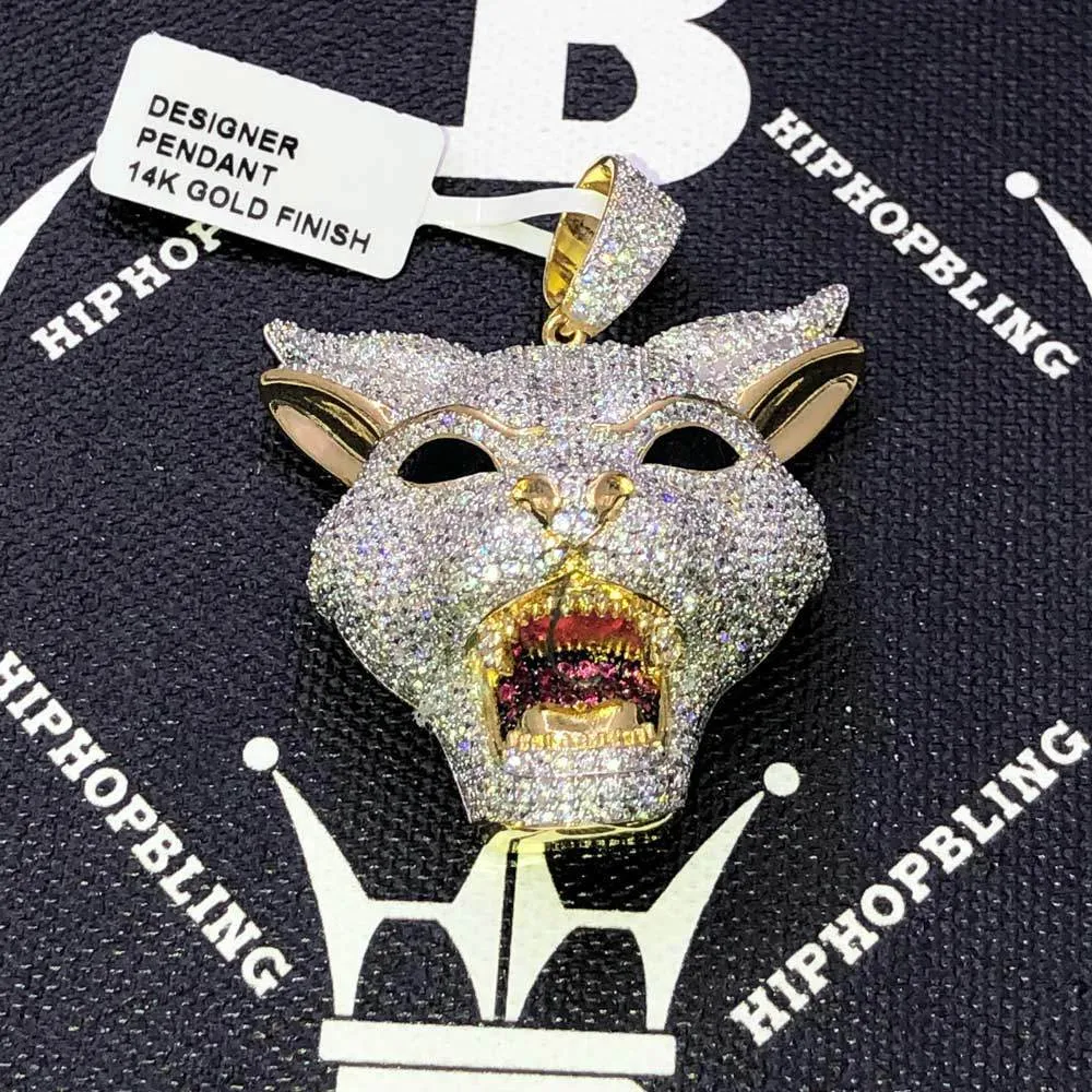 Wolf with Horns CZ Hip Hop Bling Bling Pendant