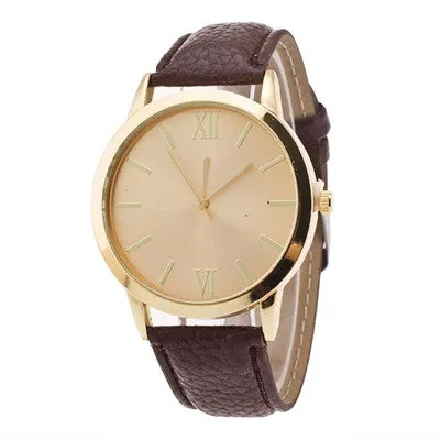 Women Watches Elegant Dress Clock Ladies Roman Numerals PU Leather Band Wrist Watch Relogio Feminino