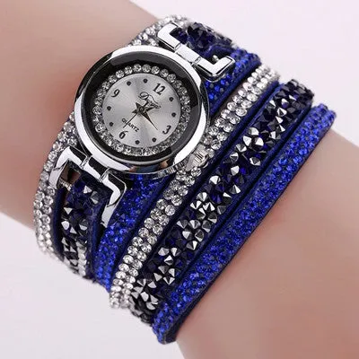 Women Watches Rhinestone Crystal dress Clock Stylish Atmosphere Chic Bracelet Ladies Relogio Feminino