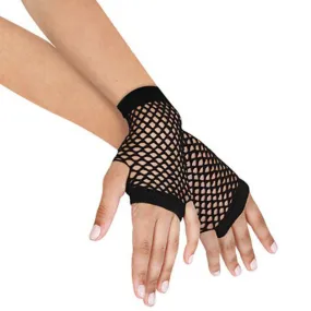 Women's FishNet Gloves Short Coarse Screen Mesh Gloves Sexy Victor Nightclub Sexy Mittens SM6