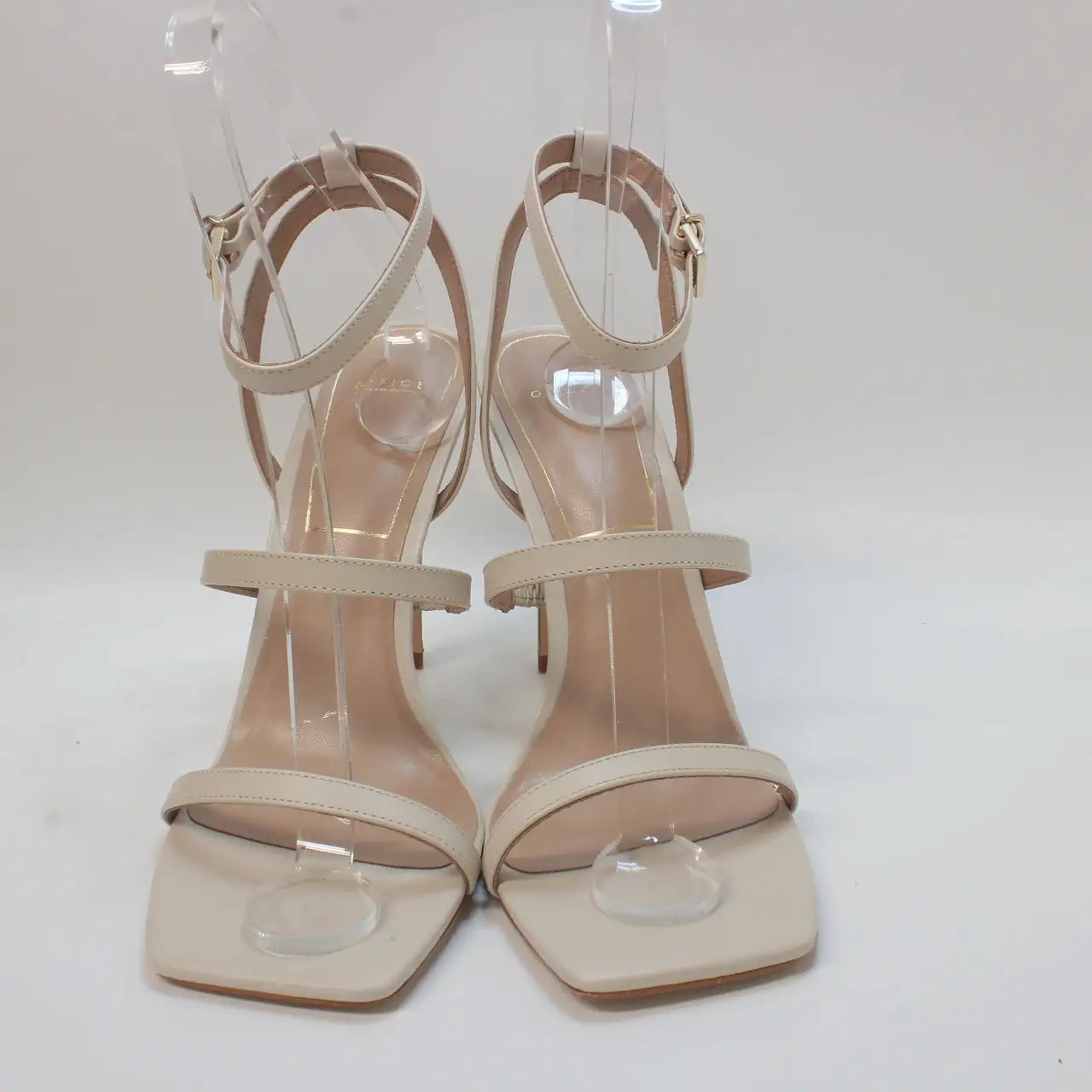 Womens Office Hummingbird Three Strap Sandals Off White Leather