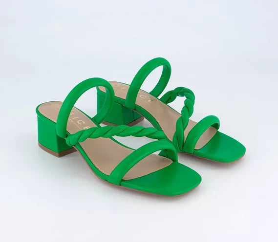 Womens Office Merry Plait Detail Mules Green